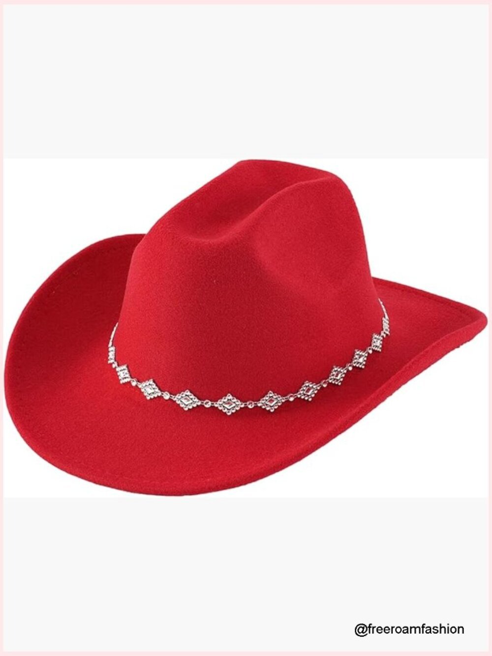 Rhinestone Cowboy Hat with Adjustable Band and Breathable Polyester Construction